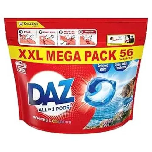 قرص ماشین لباسشویی داز Daz بسته 56 عددی اورجینال پاد لباسشویی با قدرت لکهبری فوقالعاده