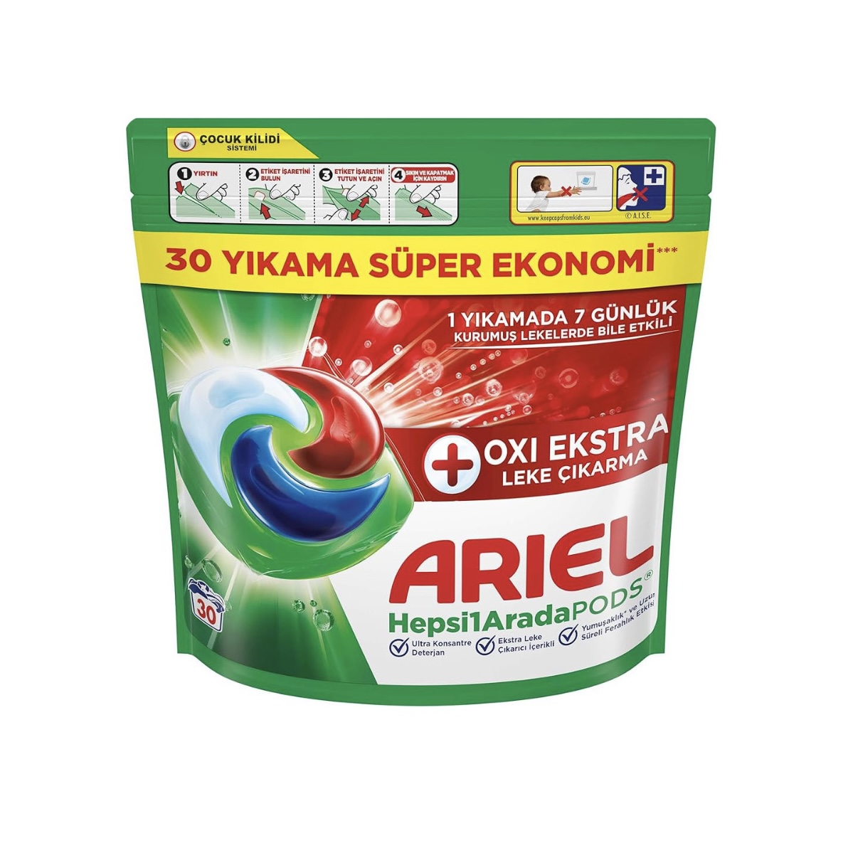 قرص ماشین لباسشویی آریل پلاس 30 عددی اورجینال پاد لباسشویی Ariel Plus بسته اقتصادی