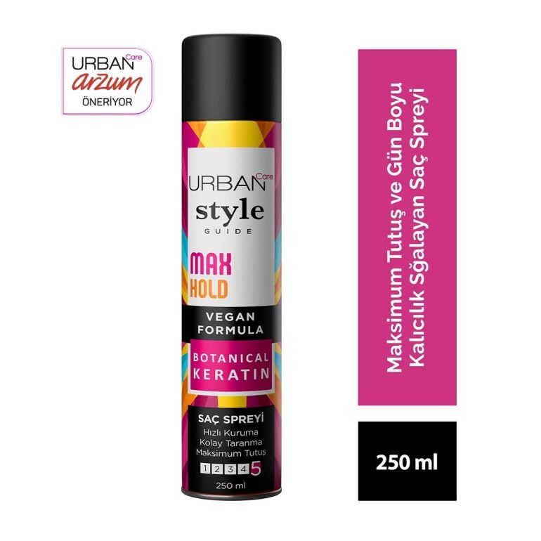 اسپری مو تافت اوربان کر Max Hold حجم 250 میل – Urban Care Style Guide Max Hold Hair Spray
