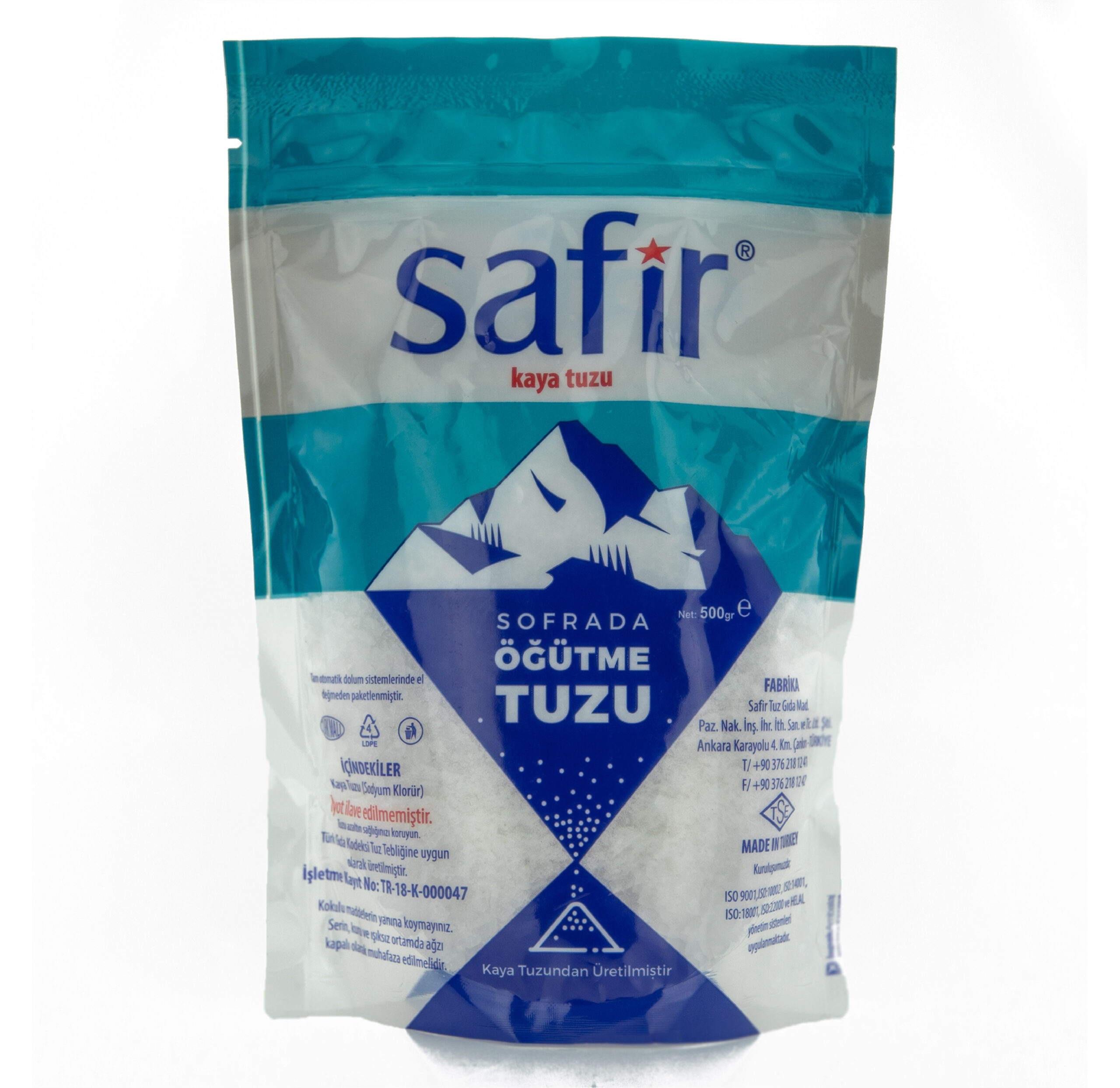 نمک سفره سافیر سنگ نمک آسیاب شده Safir Ögütme Tuzu اورجینال (واردات قانونی ارسال از منطقه آزاد ارس)