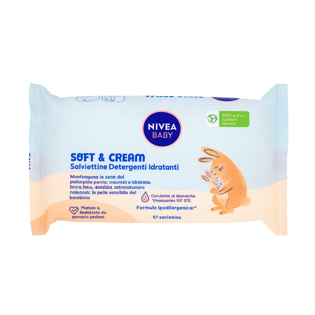 دستمال مرطوب نیوا بیبی Soft &amp; Cream تعداد 57 عددی اورجینال