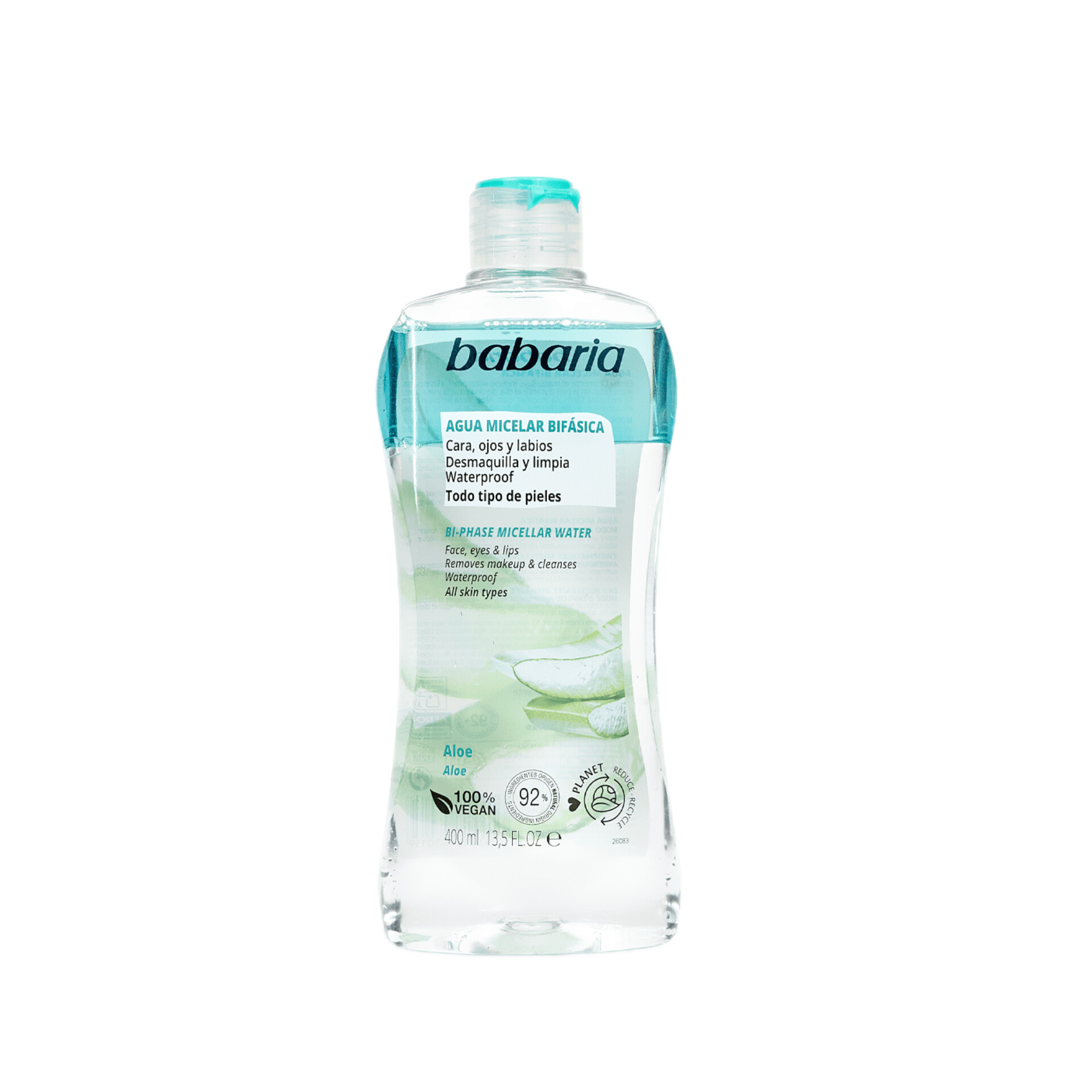میسلار واتر دوفاز باباریا Babaria Bi-Phase Micellar Water 400ml حجم 400 میل اورجینال