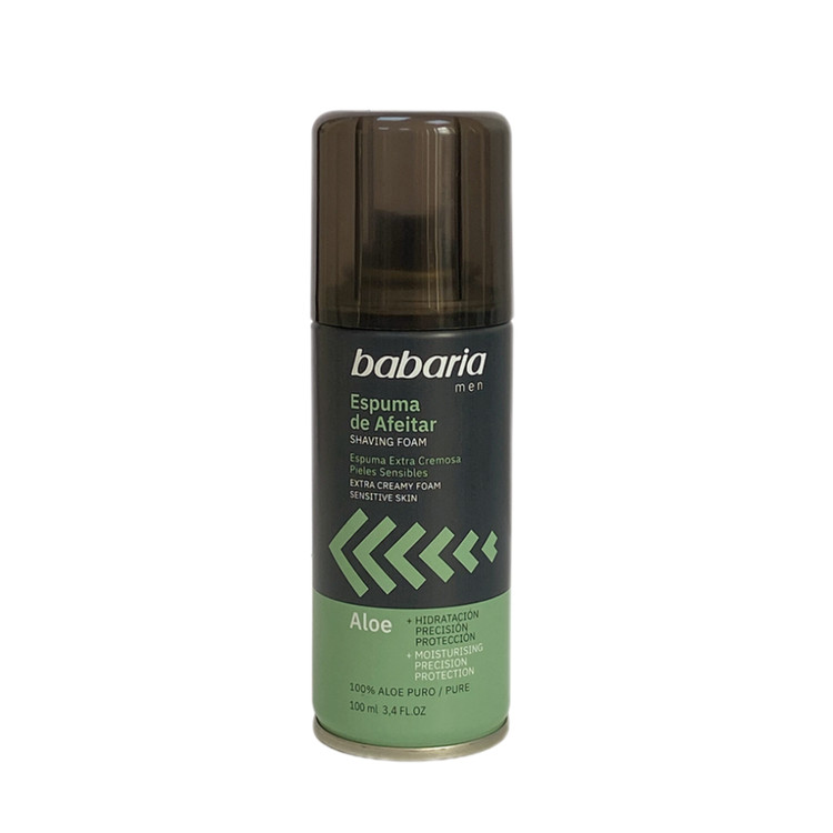فوم اصلاح باباریا مخصوص پوست حساس حجم 300 میل اورجینال Babaria Men Sensitive Skin Shaving Foam Aloe 300ml اصلاح نرم و کا
