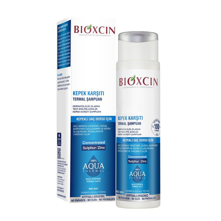 شامپو ضد شوره بیوکسین Aqua Thermal حجم 300 میل اورجینال کاهش شوره و خارش، تقویتکننده و فاقد سولفات و پارابن