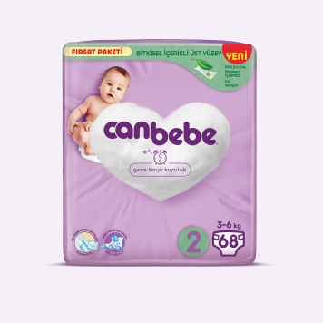 پوشک بچه جان به به (Canbebe) سایز 2 (68 عددی) مدل Firsat paketi