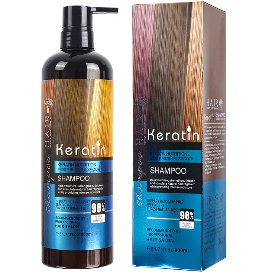 شامپو مو بدون سولفات کراتین 98 درصد Keratin حجم 900 میل