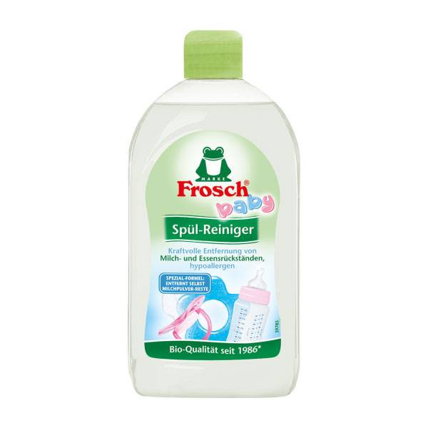مایع استریل شستشو و ضدعفونیکننده شیشه شیر و ظروف کودک فروش Frosch Baby حجم 500 میل اورجینال شوینده هیپوآلرژنیک مناسب لو