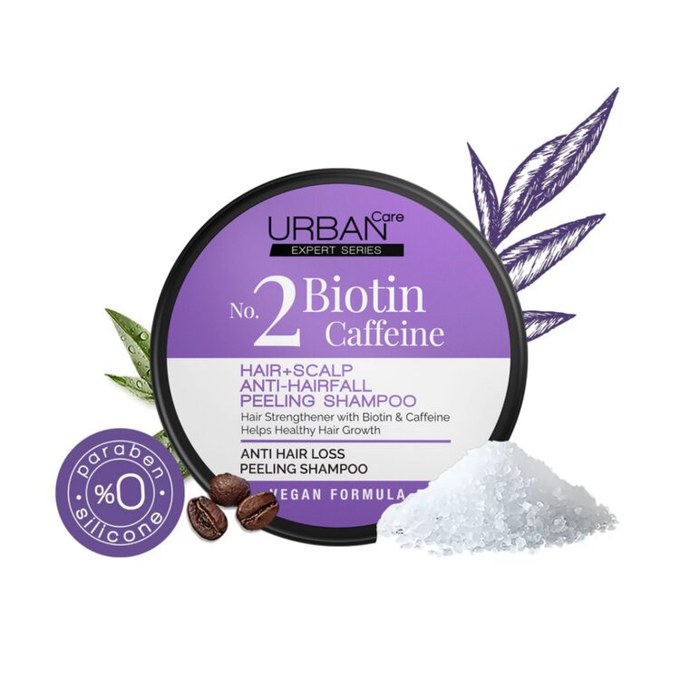 اسکراب پوست سر اوربان کر مدل Biotin Caffeine حجم 200 گرم – Urban Care Anti-Hairfall Peeling Scrub