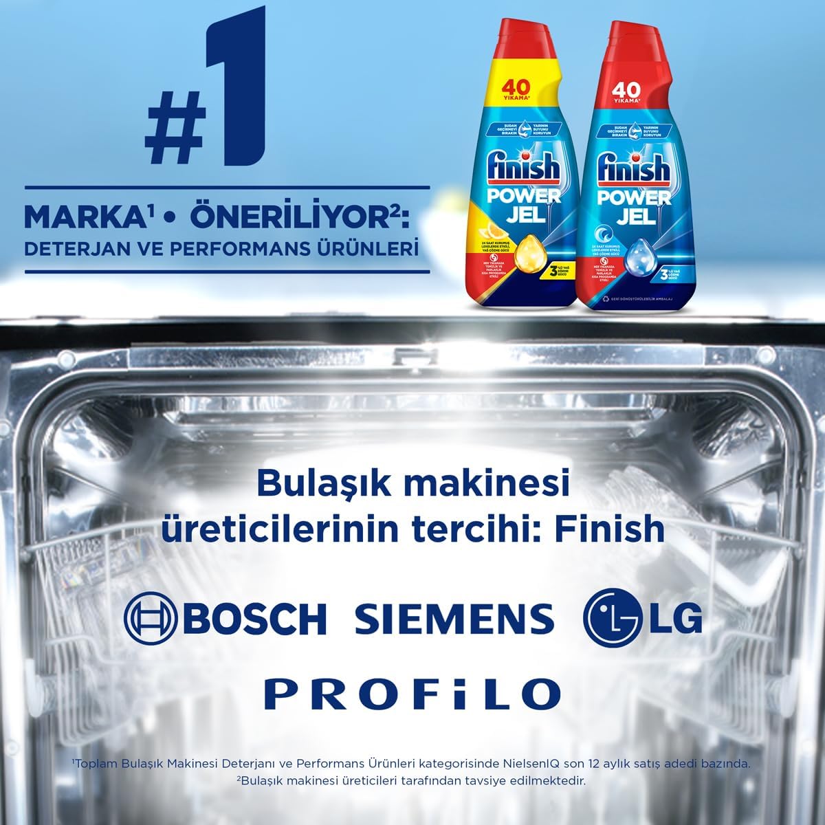 ژل ماشین ظرفشویی فینیش مدل Power Gel مناسب 40 بار شستشو حجم 1000 میل موجود در دو رایحه مختلف