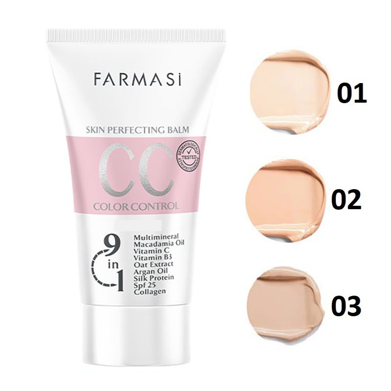 سی سی کرم فارماسی اورجینال SPF25 حاوی 9 ماده مؤثره حجم 50 میل اصلاح رنگ و مراقبت از پوست