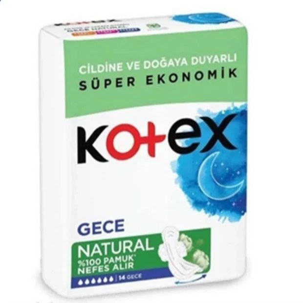 نوار بهداشتی کوتکس ویژه شب مدل Natural بسته 14 عددی