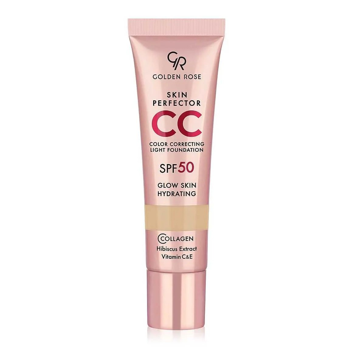 سی سی کرم ضدآفتاب گلدن رز spf50 کرم پودری101
