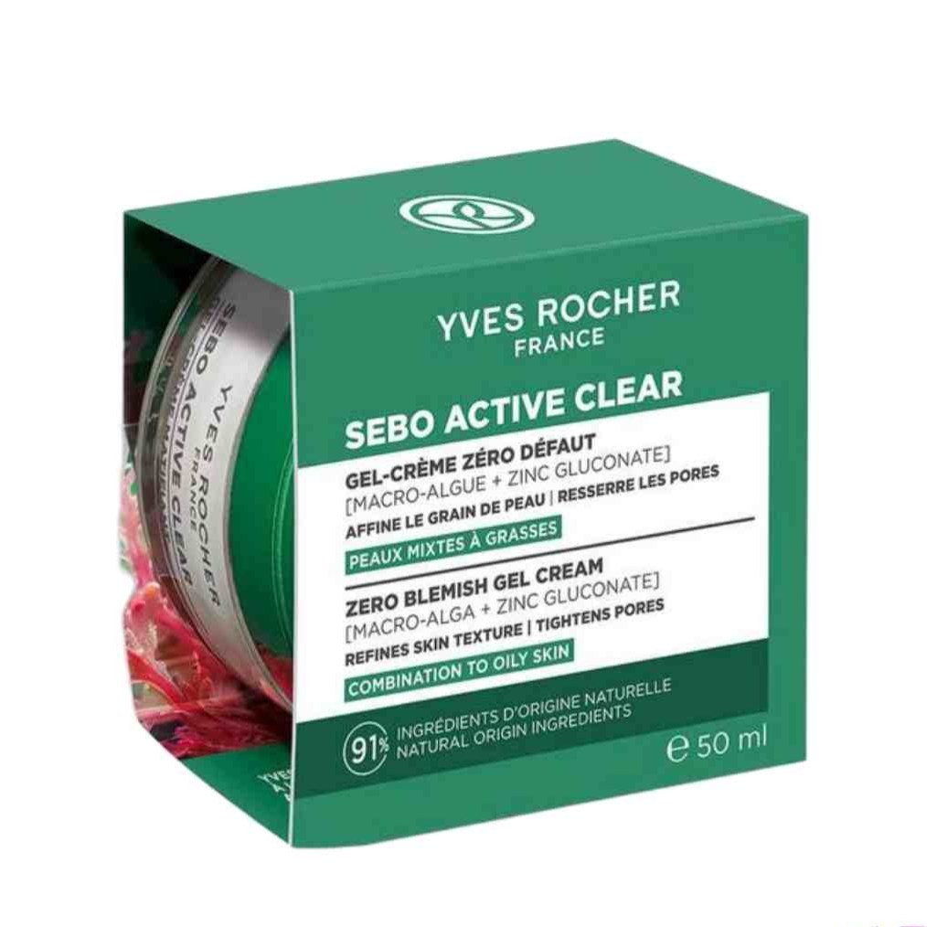 ژل کرم ضد لک و روشن کننده پوست ایوروشه مدل Sebo Active Clear مناسب برای انواع پوست حجم 50 میل