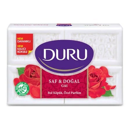 صابون دورو مدل Saf And Dogal گل رز بسته 4 عددی
