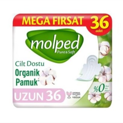 نوار بهداشتی مولپد Molped مدل Pure And Soft سایز بلند بسته 36 عددی