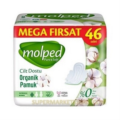 نوار بهداشتی مولپد Molped مدل Pure And Soft سایز نرمال بسته 46 عددی