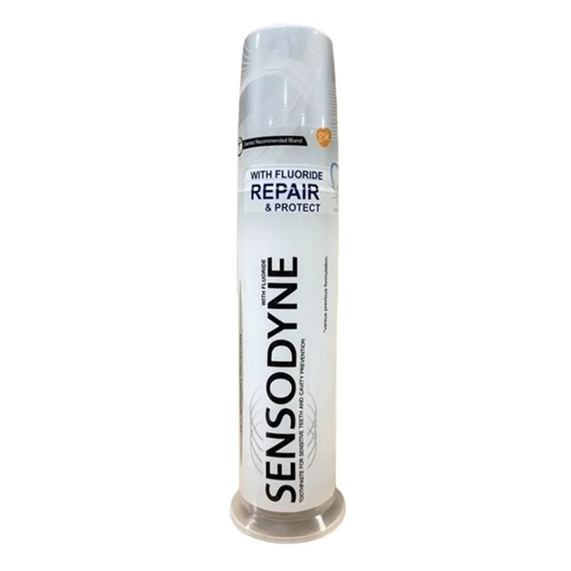 خمیر دندان پمپی سنسوداین مدل REPAIR PROTECT مناسب دندان‌های حساس و پیشگیری از پوسیدگی حجم 100 میل