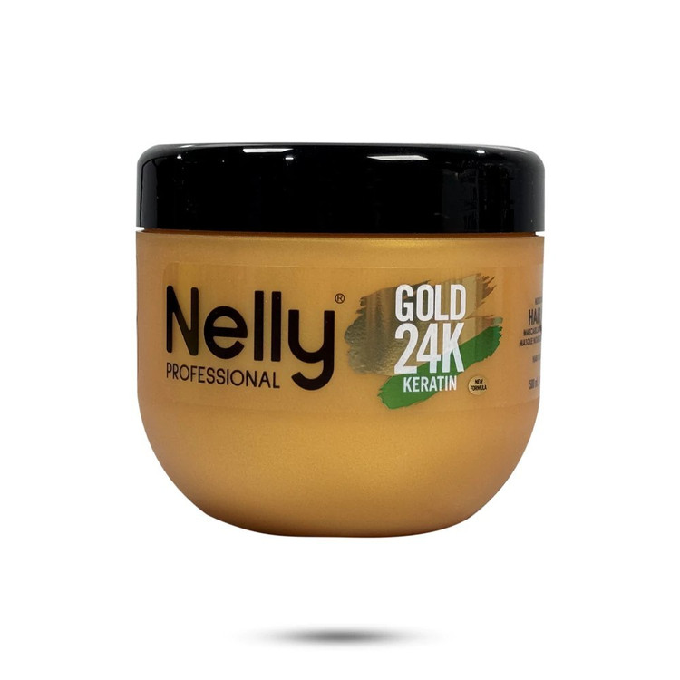 ماسک مو کراتین گلد نلی مدل Keratin Gold24 K مناسب موهای خشک و وز حجم 500 میل