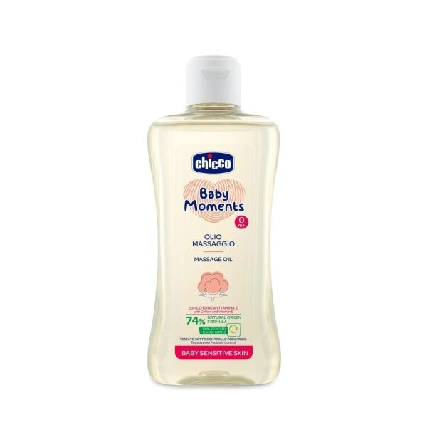 روغن ماساژ کودک چیکو مدل Chicco Massage Oil درصد74 حاوی روغن سبوس برنج حجم 200 میل