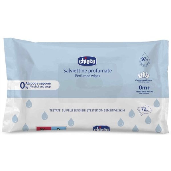 دستمال مرطوب چیکو 97درصد آب مدل salviettine profumate تعداد 72عددی