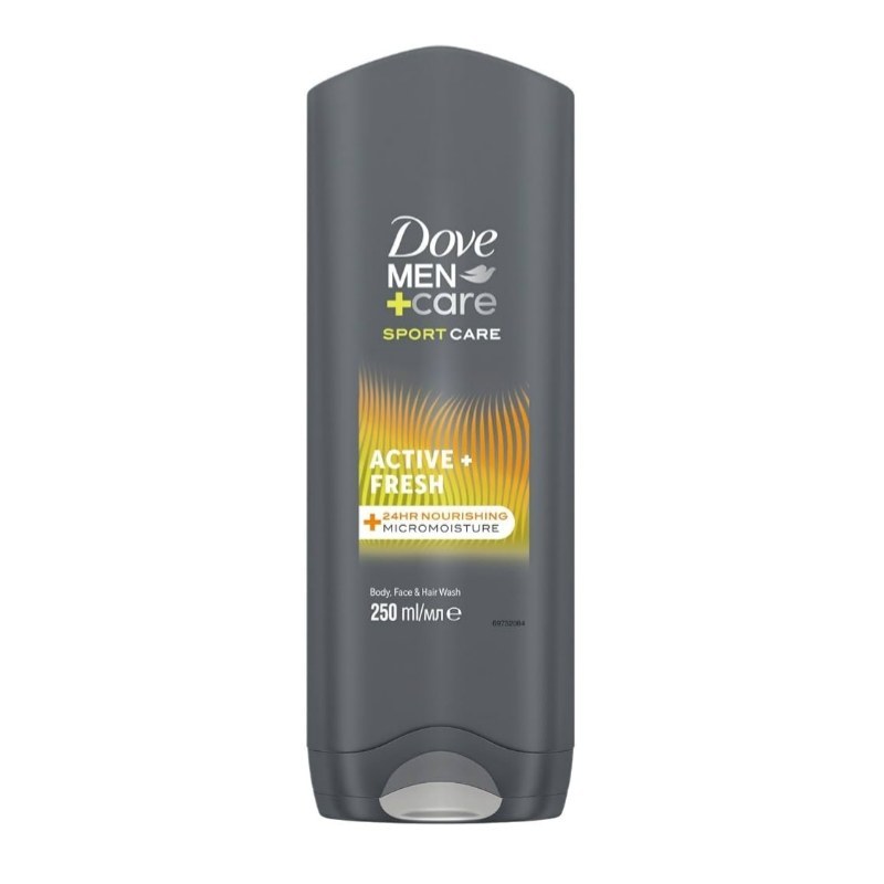ژل شستشوی بدن، مو و صورت مردانه داو سری Sport Care با رایحه Active+Fresh حجم 400 میل