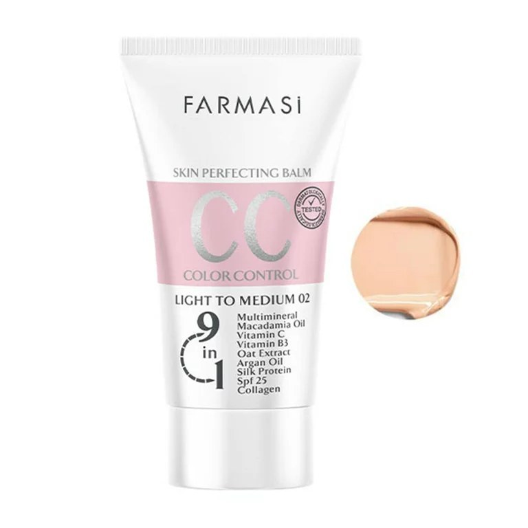 سی سی کرم 9 در 1 فارماسی رنگ روشن تا متوسط 02 با FPS25 حجم 50 میل