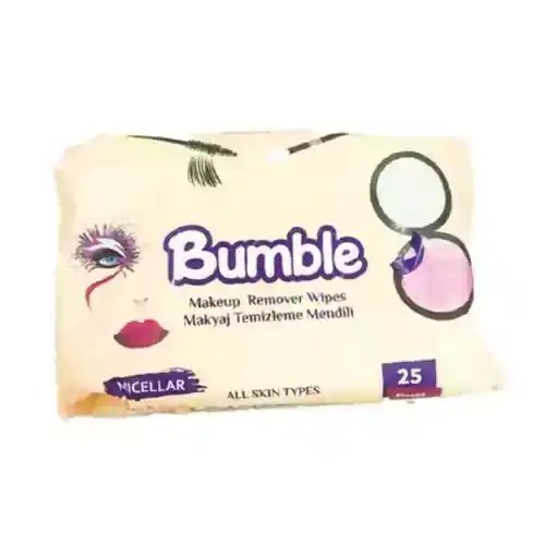 دستمال مرطوب پاک کننده آرایش میسلار بامبل Bumble بسته 25 عددی