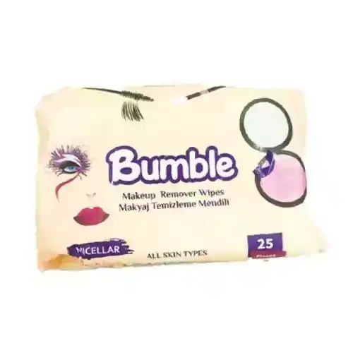 دستمال مرطوب پاک کننده آرایش میسلار بامبل Bumble بسته 25 عددی
