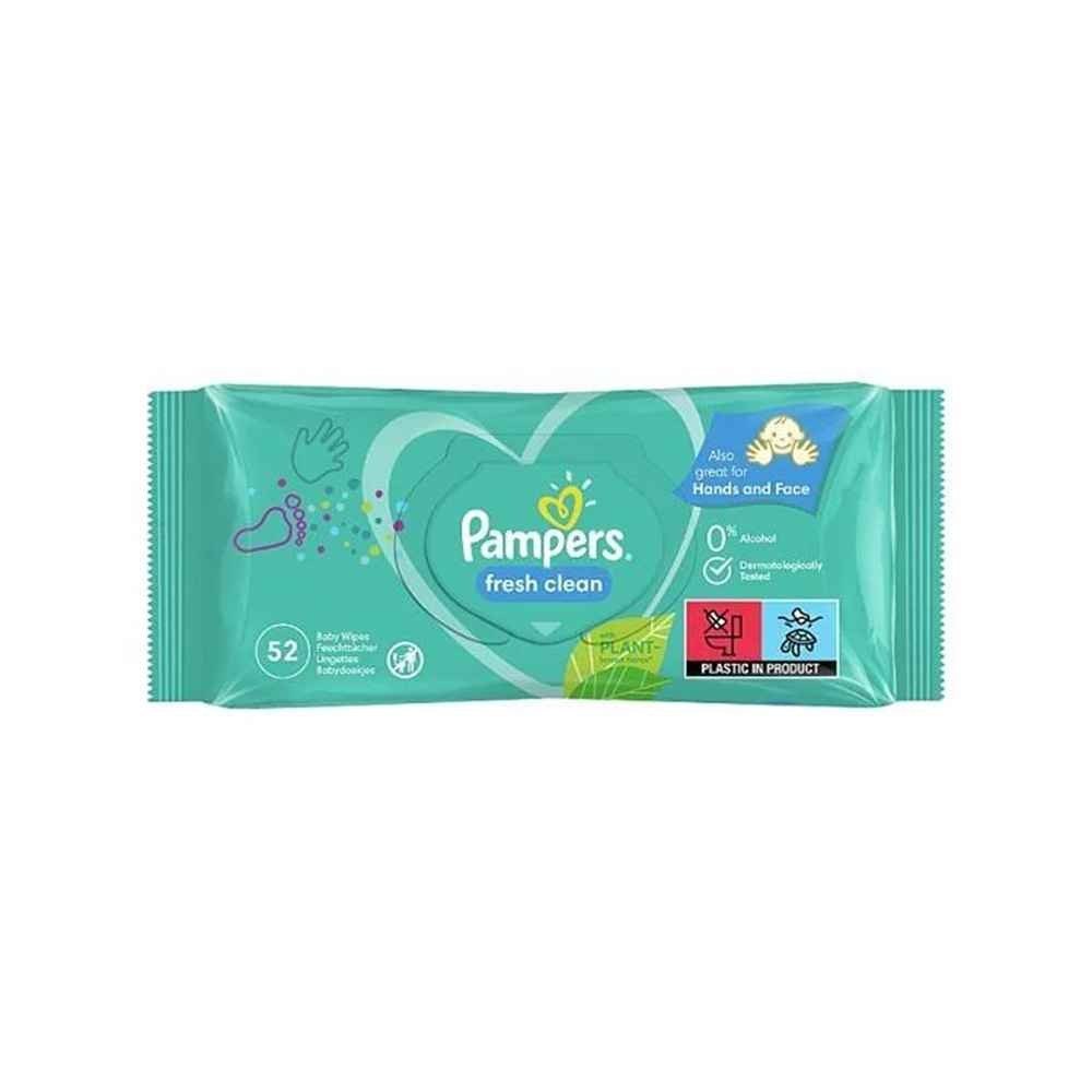 دستمال مرطوب پمپرز Pampers مدل Fresh Clean بسته 52 عددی