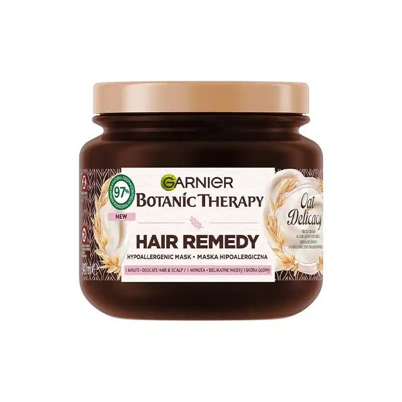 ماسک موی گارنیر سری Botanic Therapy حاوی خامه برنج و جو دو سر مناسب موهای حساس 340 میل