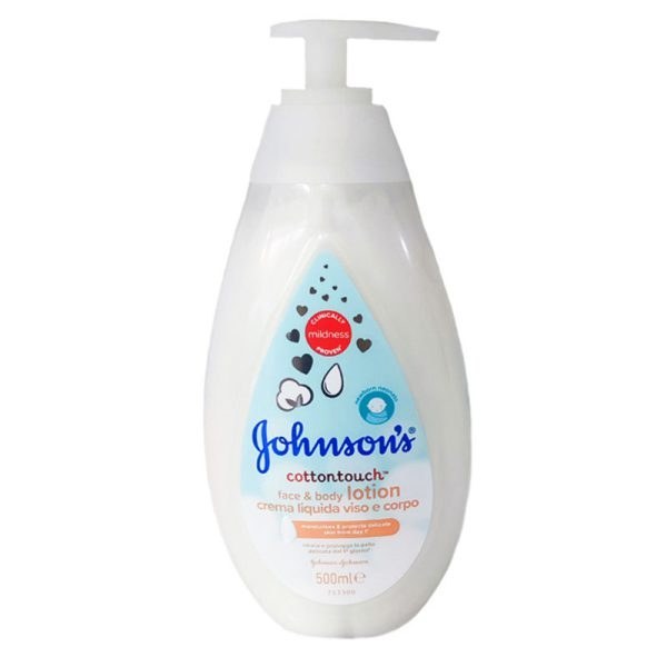 لوسیون صورت و بدن جانسون مدل Johnsons CottonTouch مخصوص کودکان حجم 500 میل اروپایی