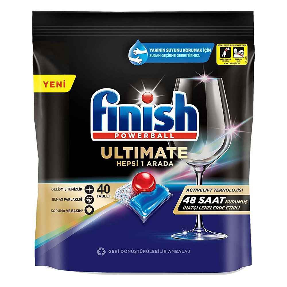 قرص ماشین ظرفشویی finish ultimate plus فینیش بسته 40 عددی