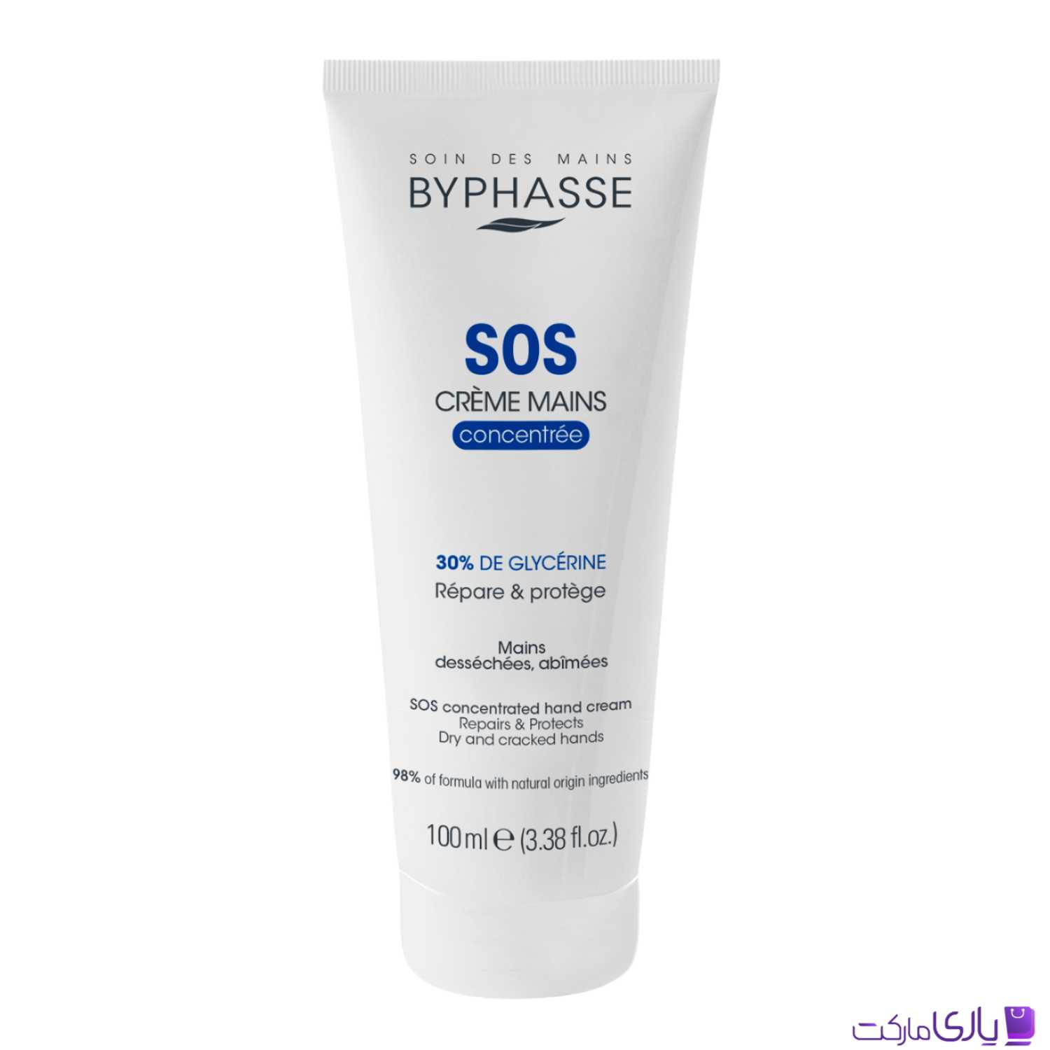 کرم دست غلیظ و ترمیمی بایفاس مدل SOS مناسب پوستهای بسیار خشک و آسیبدیده حجم 100 میل
