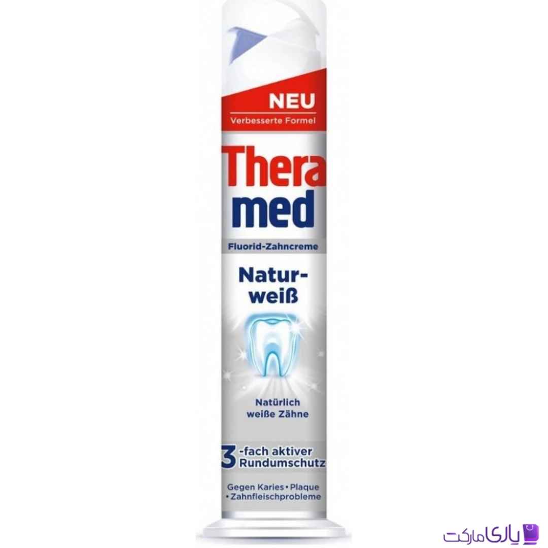 خمیر دندان پمپی ترامد Thera Med سفید کننده و ضد جرم حجم 100 میل
