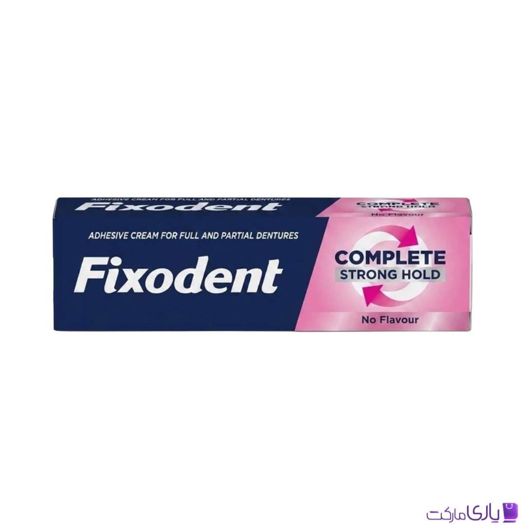 کرم چسب دندان مصنوعی فیکسودنت مدل Complete Strong Hold بدون طعم مناسب دندانهای مصنوعی کامل و پارسیل حجم 47 گرم