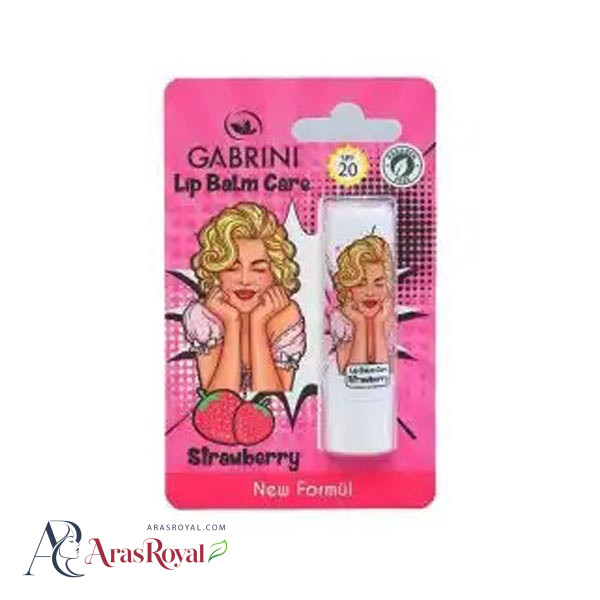 بالم لب گابرینی Gabrini مدل Strawberry حاوی ضد آفتاب SPF20 اسانس توت فرنگی
