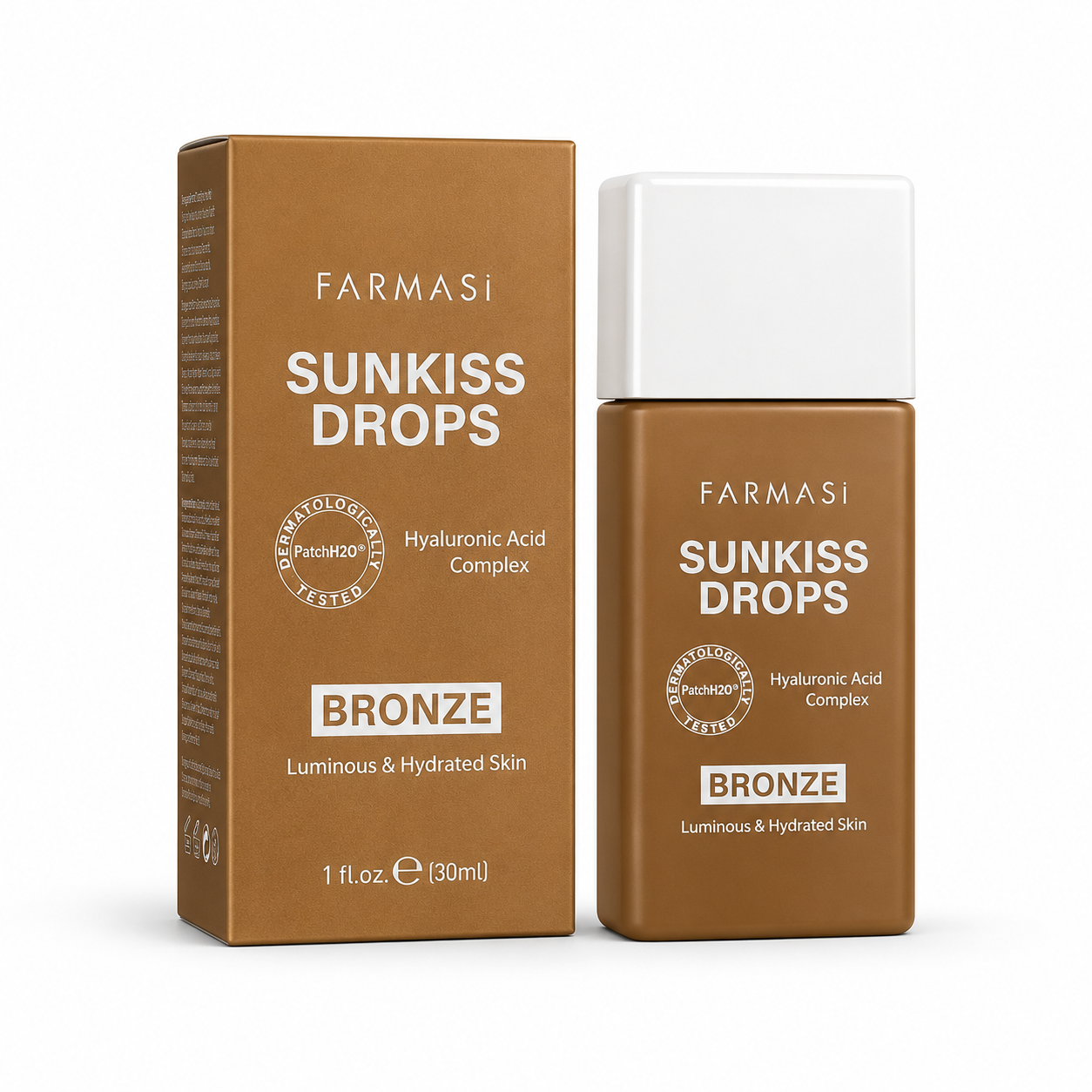 کرم برنزه کننده و آبرسان صورت فارماسی مدل Sunkiss Drops Bronze حجم 30 میل