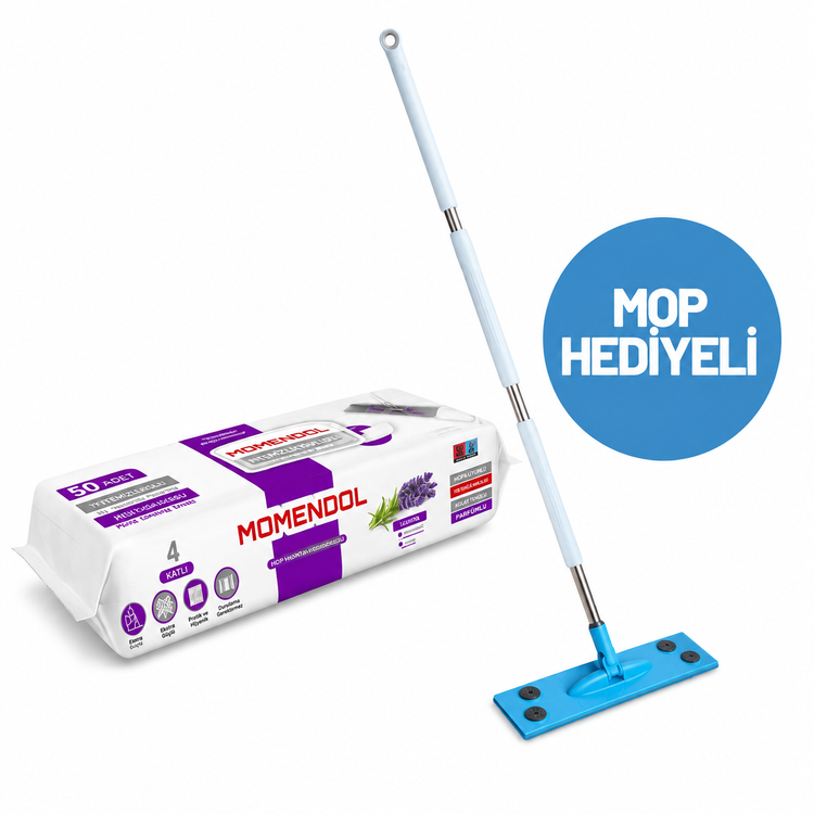 ست دستمال مرطوب و طی زمینشوی مومندول مدل Lavender حجم 50 برگ