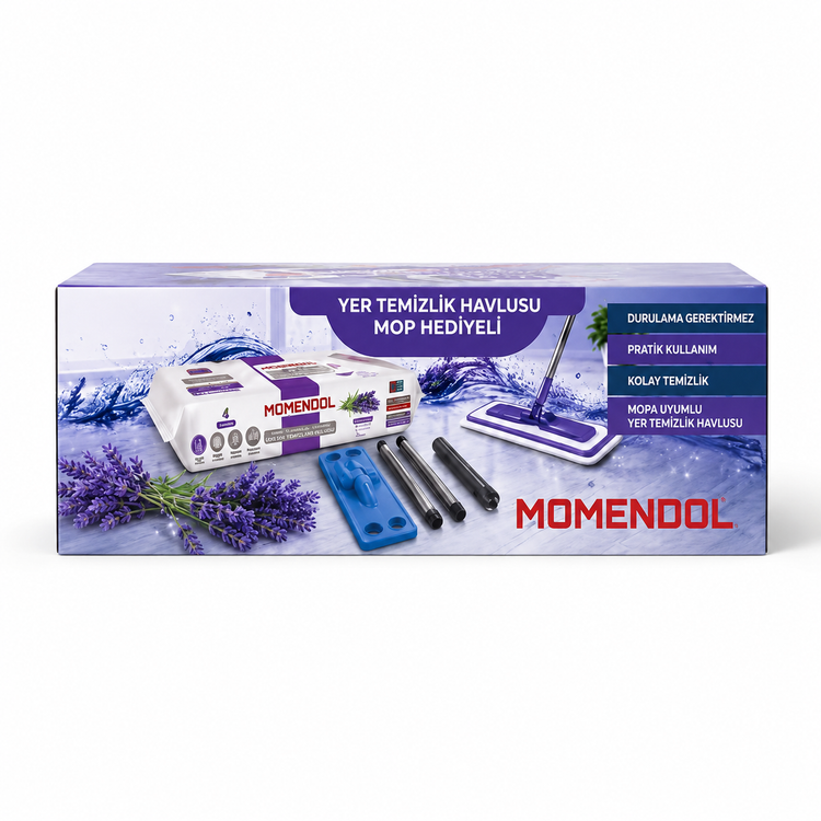 ست دستمال مرطوب و طی زمینشوی مومندول مدل Lavender حجم 50 برگ
