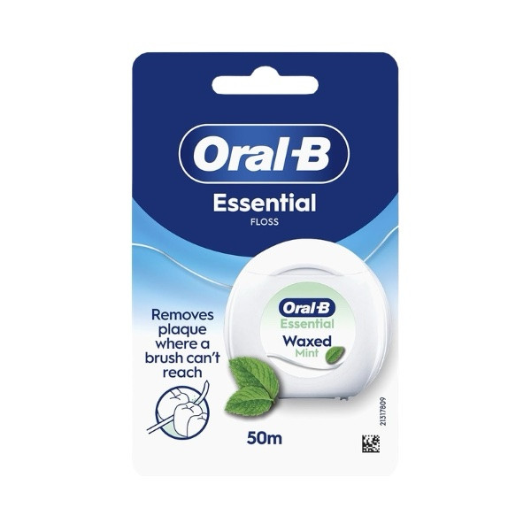 نخ دندان اورال بی مدل Essential مومدار با رایحه نعناع 50 متر اورجینال
