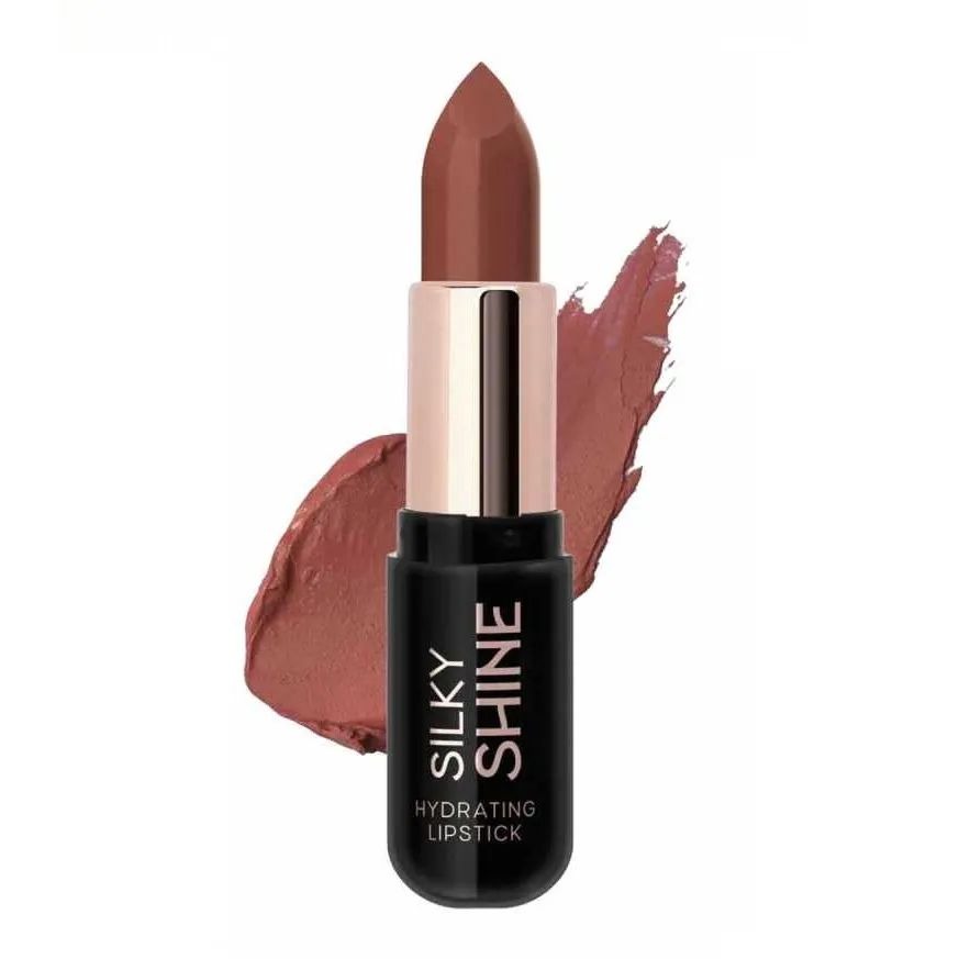 رژ لب جامد مخملی براق گلدن رز مدل Silky Shine شماره 216