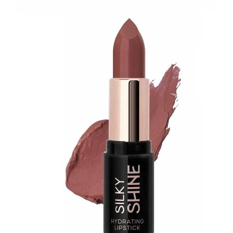 رژ لب جامد مخملی براق گلدن رز مدل Silky Shine شماره 215