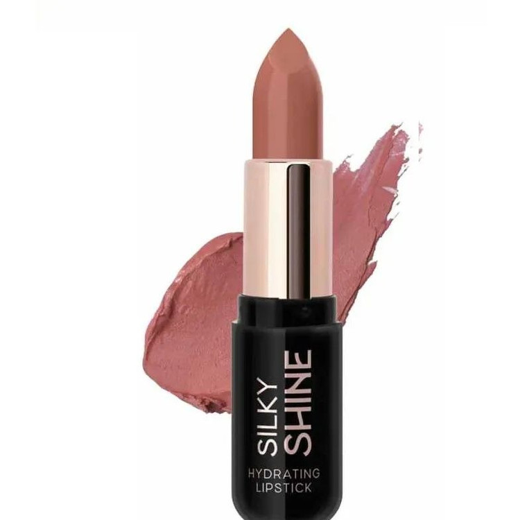 رژ لب جامد مخملی براق گلدن رز مدل Silky Shine شماره 204
