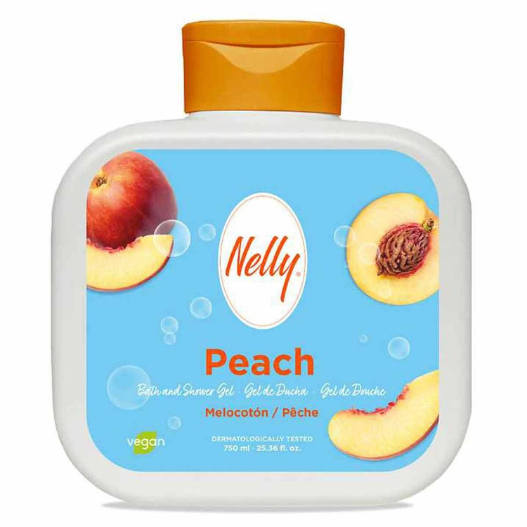 شامپو بدن و شاور ژل نلی Nelly رایحه هلو PEACH حجم 750 میل