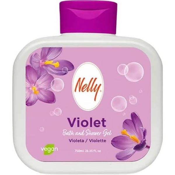 شامپو بدن و شاور ژل نلی Nelly رایحه گل بنفشه VIOLET حجم 750 میل